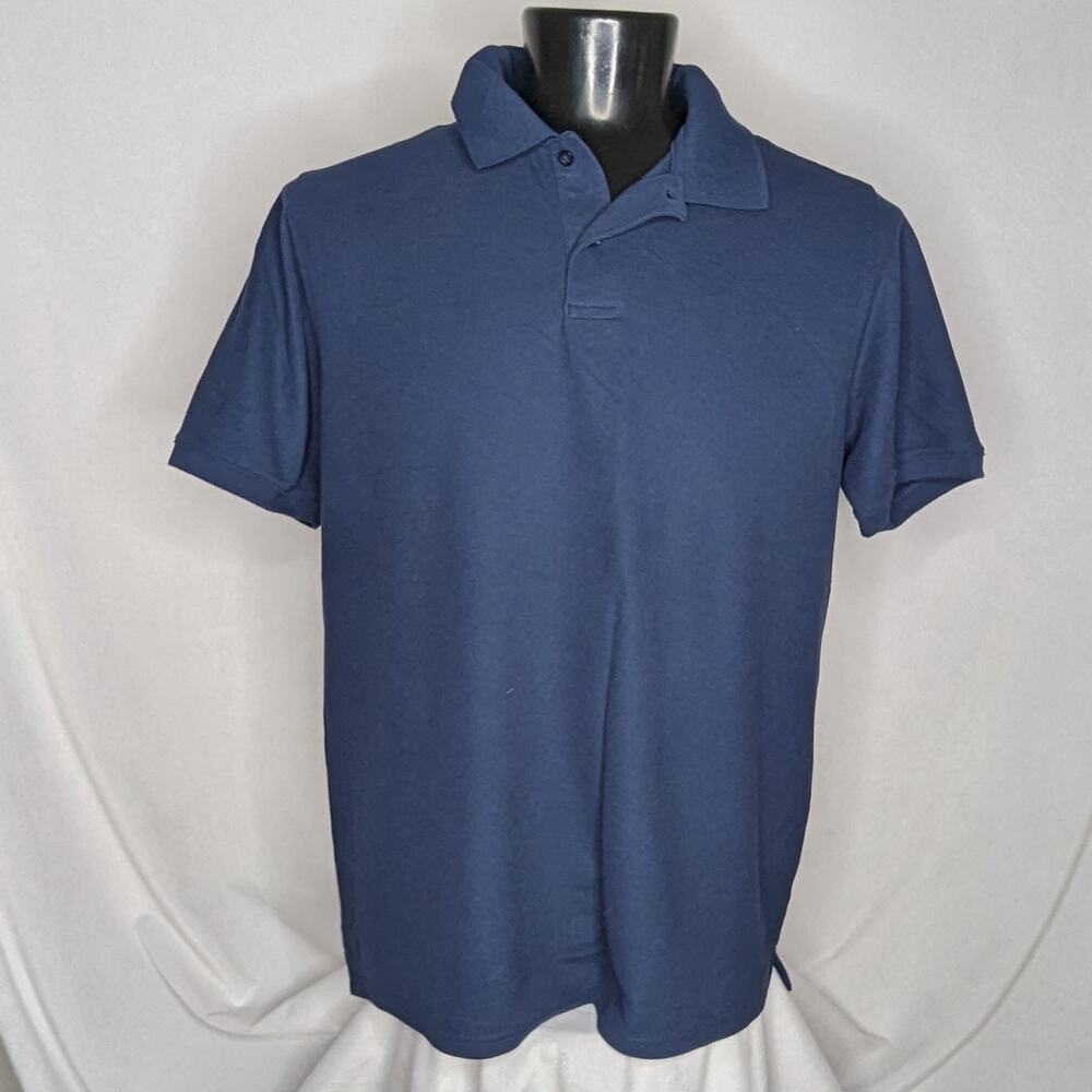 Wonder Nation Men's Polo Shirt Classic Blue Cotton Blend XL